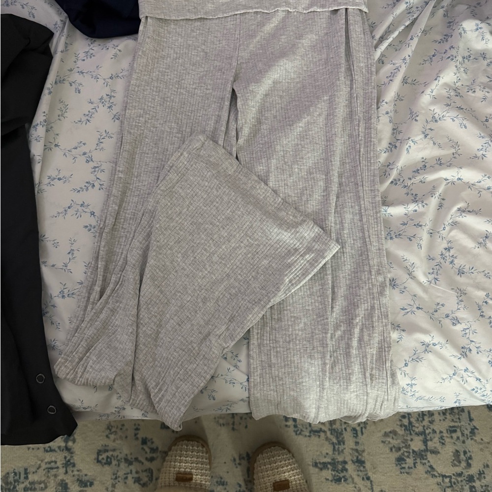 Garage Light Gray Ribbed Pants
